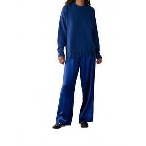 NEW DONNI. silk simple pant in azure